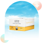Aspen Green Calm Full Spectrum CBD Gummies box; USDA Certified Organic, Lemon flavor, 30 gummies.