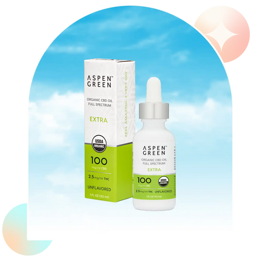 Aspen Green USDA Certified Organic CBD Oil with box, Extra Strength, Unflavored