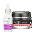 Aspen Green's Passion Bundle featuring USDA Certified Organic CBD Rouse Intimacy Cream and Bliss Oil.