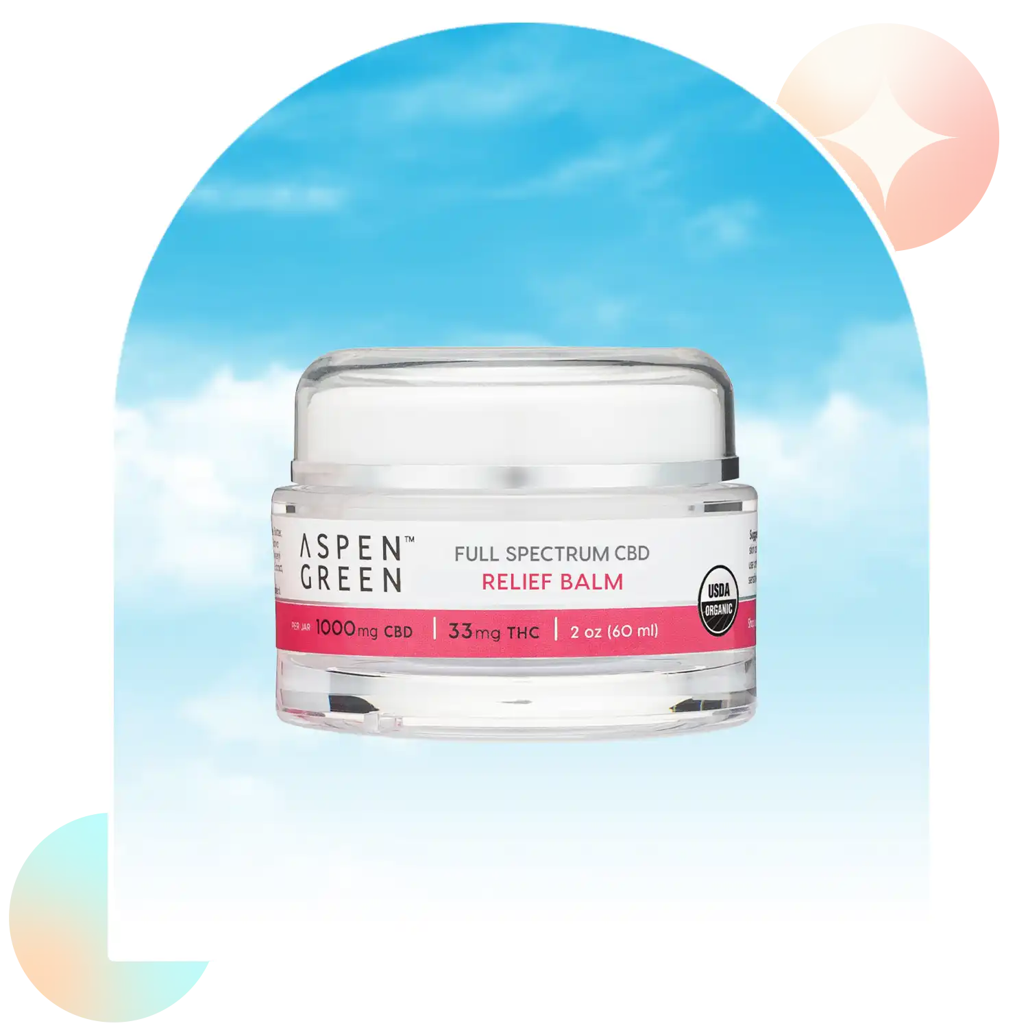 Aspen Green Full Spectrum CBD Relief Balm (1000mg CBD) jar