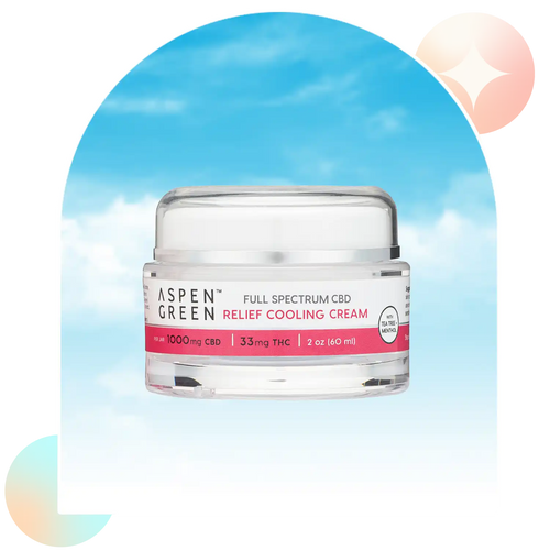 Aspen Green Relief Full Spectrum CBD Cooling Cream - Tea Tree & Menthol, 1000mg CBD