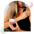 Woman rubbing in Aspen Green Relief Cooling Cream on shoulder