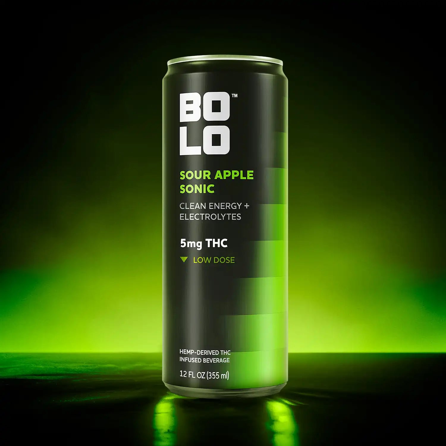 BOLO Sour Apple Sonic 5mg THC drink front view