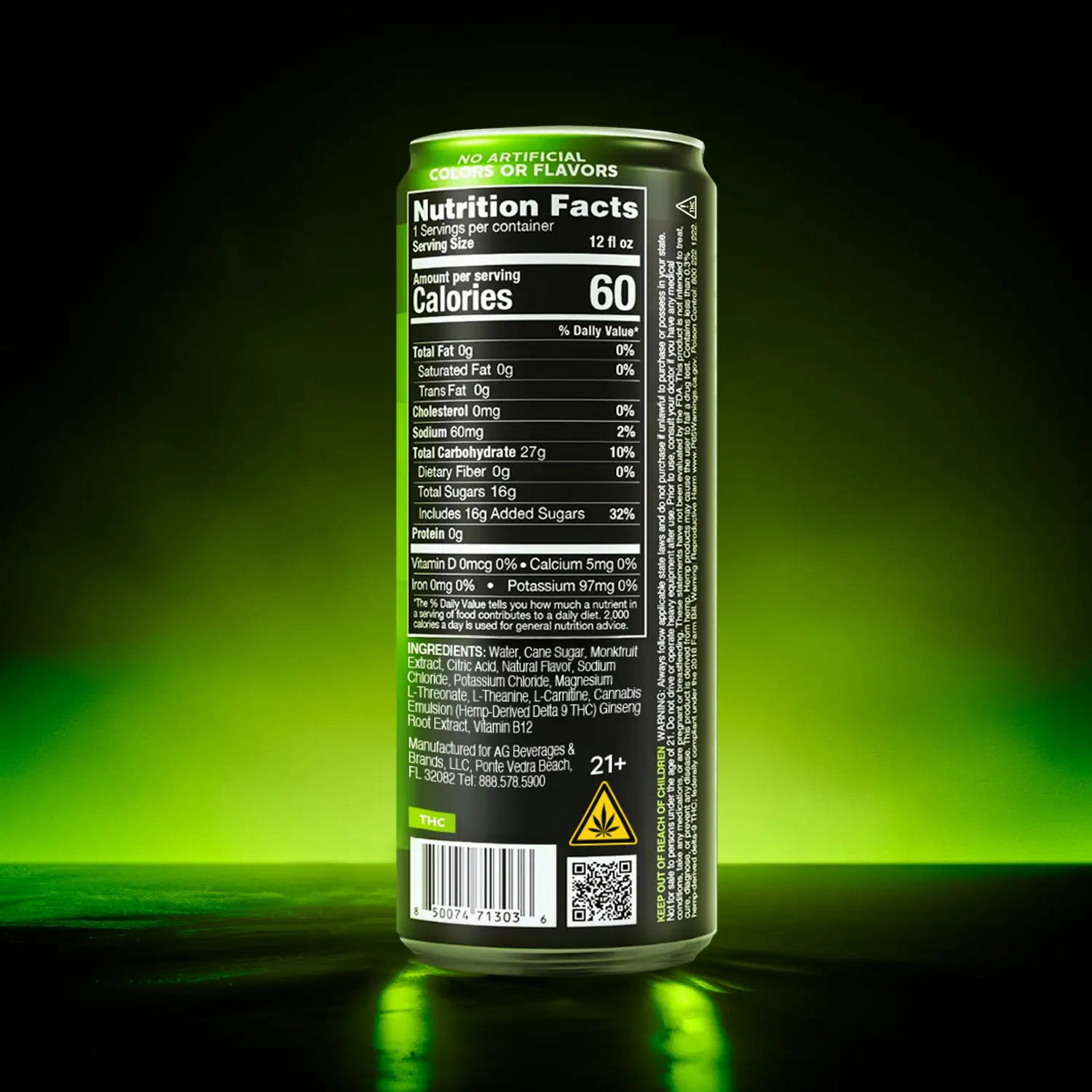 BOLO Sour Apple Sonic THC drink nutrition facts