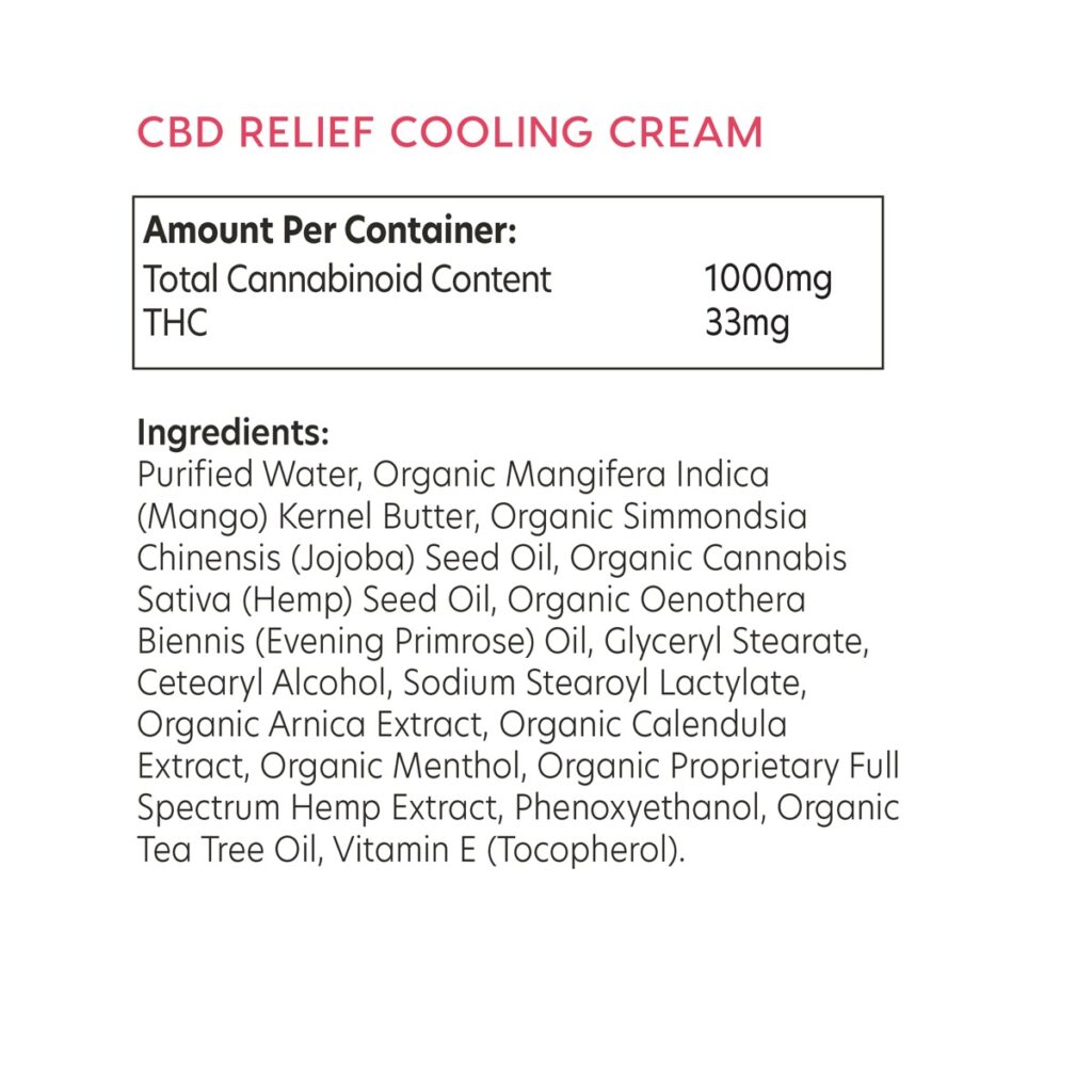 Relief Full Spectrum Cbd Thc Cooling Cream Aspen Green